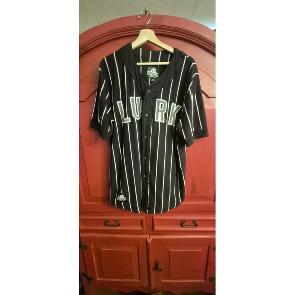 Lurking Class by Sketchy Tank XL Baseball Shirt Jersey Button Down Skull XL